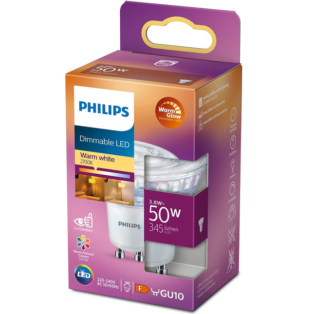 LED GU10 Spot 3.8W (50W) Dimmable WarmGlow 345lm