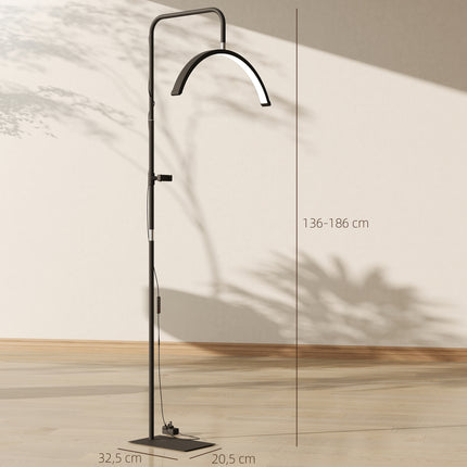 LED Half-Moon Eyelash Lamp, Phone Holder, Adjustable Height