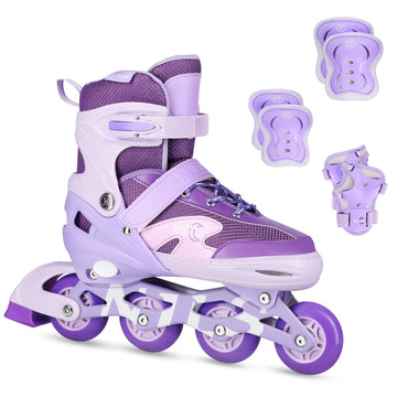 LED In-Line Skates with Protectors, Size M (35-38)