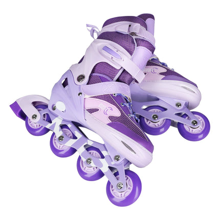 LED Inline Skates with Protectors, Violet, Size S (31-34)