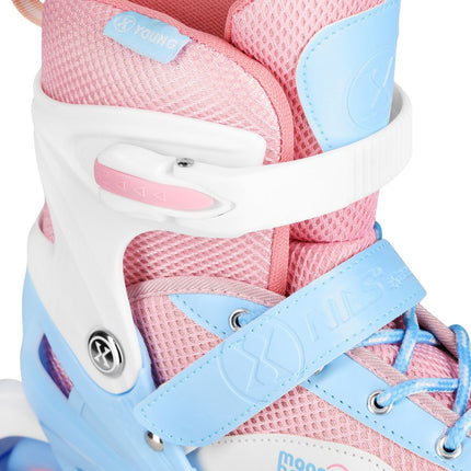 LED Inline Skates with Protectors, White, Size L (39-42)