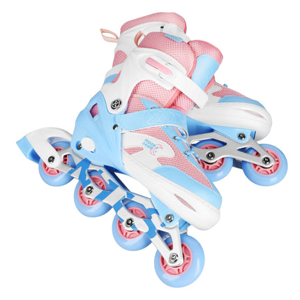LED Inline Skates with Protectors, White, Size L (39-42)