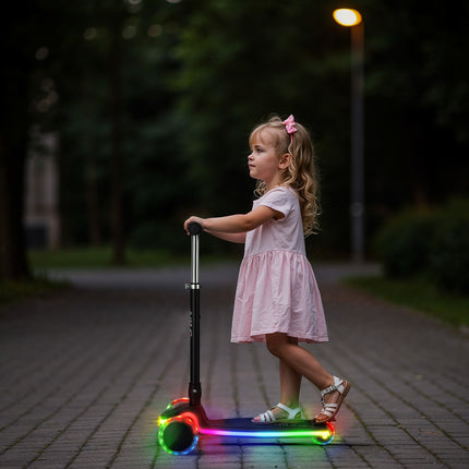 LED Junior Scooter, Adjustable Height, Lightweight