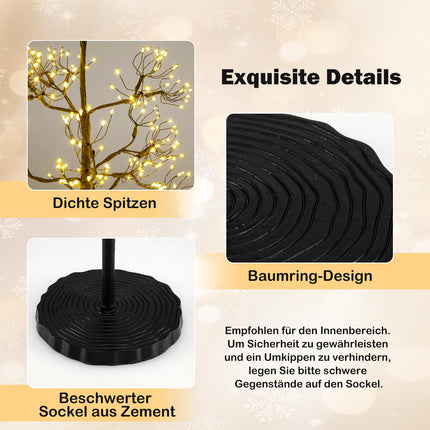 LED Light Tree 150 cm, 1000 Warm White, Cement Stand