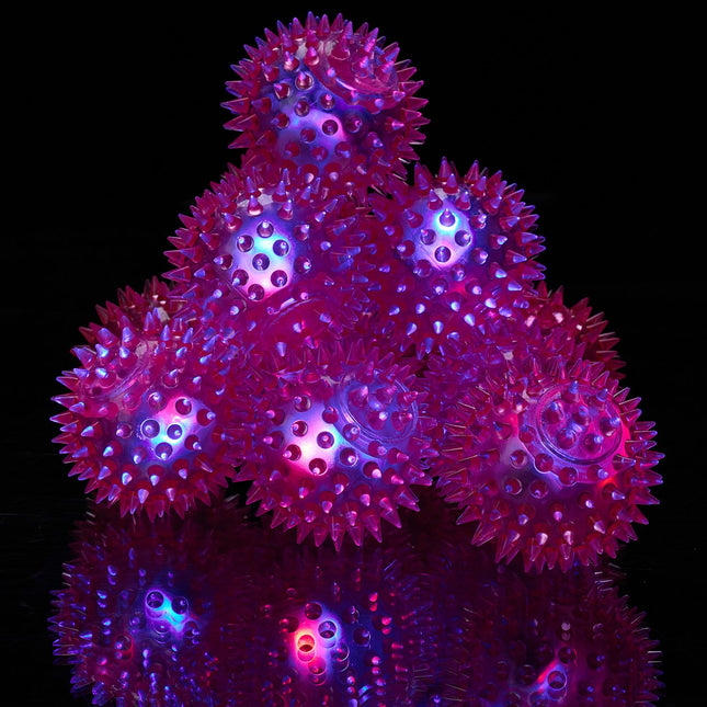 LED Light-Up Spiky Balls, 12-Pack, Red/Blue
