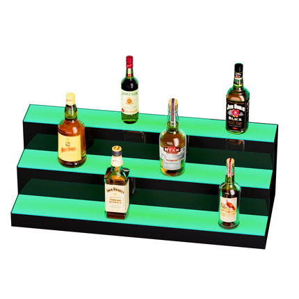 LED Lighted Liquor Bottle Display, 30-Inch 3-Tier, Remote Control