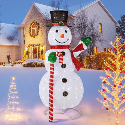 LED Lighted Snowman 150 CM, 180 Lights, Outdoor Stakes