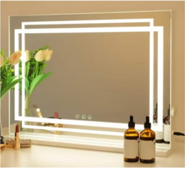 LED Makeup Mirror, 3-Color Dimmable, Touch, 58 cm