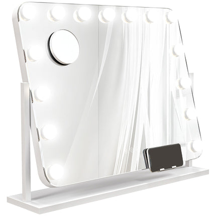 LED Makeup Mirror – 3 Light Modes, Dimmable, USB, 62.5x49.5cm