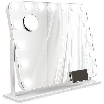 LED Makeup Mirror – 3 Light Modes, Dimmable, USB, 62.5x49.5cm