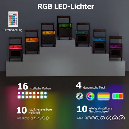 LED Nightstand with Adjustable Lighting and Storage