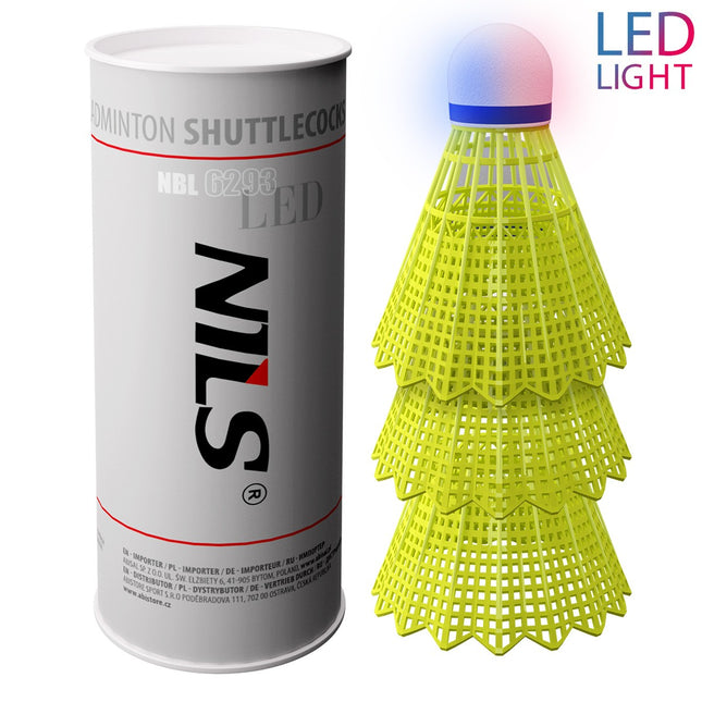 LED Nylon Shuttlecocks, Multicolor, Pack of 3
