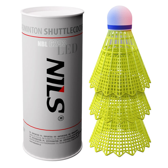 LED Nylon Shuttlecocks, Multicolor, Pack of 3