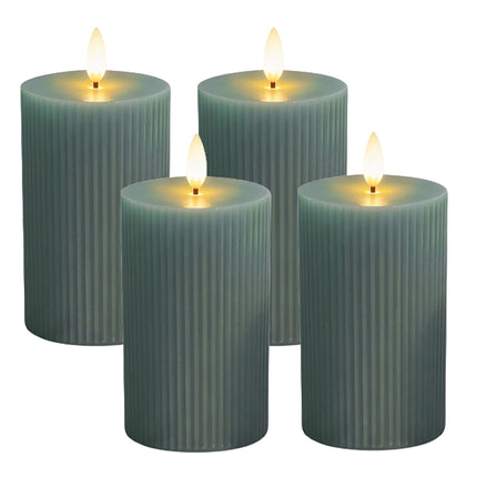 LED Real-Wax Flameless Candles, Flickering Flame, 4-Pack