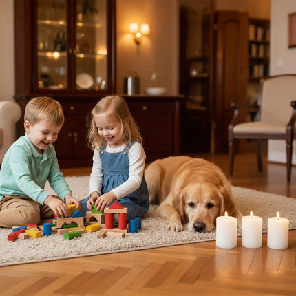 LED Real-Wax Flameless Candles, Flickering Flame, 4-Pack