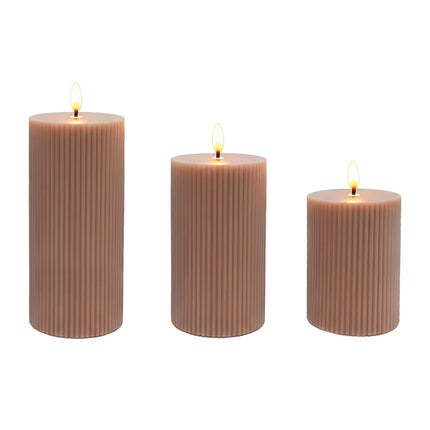 LED Real-Wax Flameless Candles – Set of 3