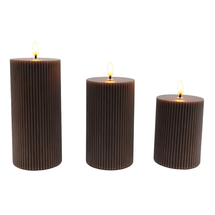 LED Real Wax Flameless Candles – Set of 3