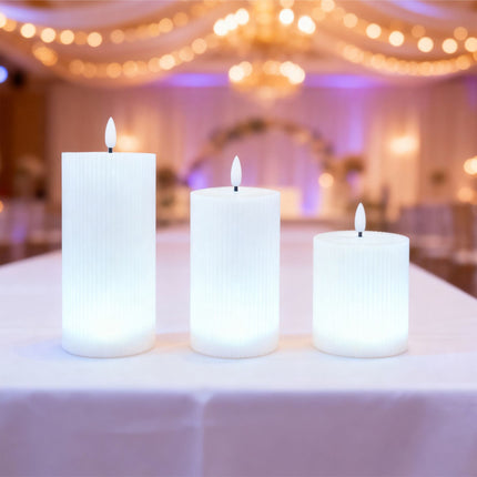 LED Real-Wax Flameless Candles, Set of 3