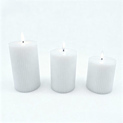 LED Real-Wax Flameless Candles, Set of 3