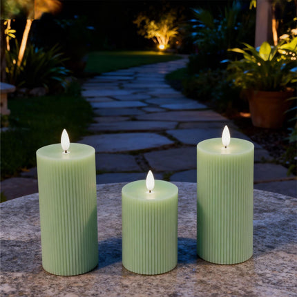 LED Real-Wax Flameless Candles – Set of 3