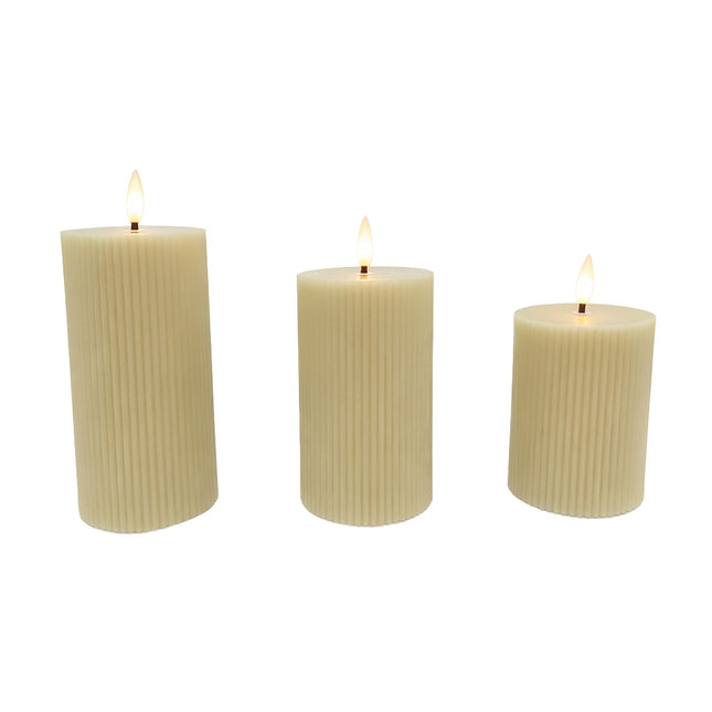 LED Real-Wax Flameless Candles, Set of 3
