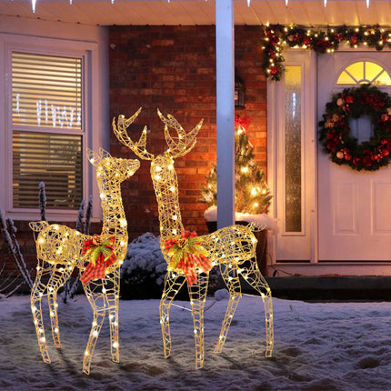 LED Reindeer Family Set, 2-Piece, 200 Lights, Outdoor