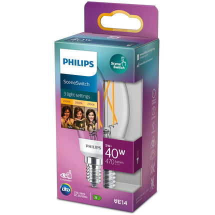 LED SceneSwitch E14 P45 Crown 40-18-9W Clear