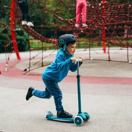 LED Scooter, Green – Adjustable Height, Foldable