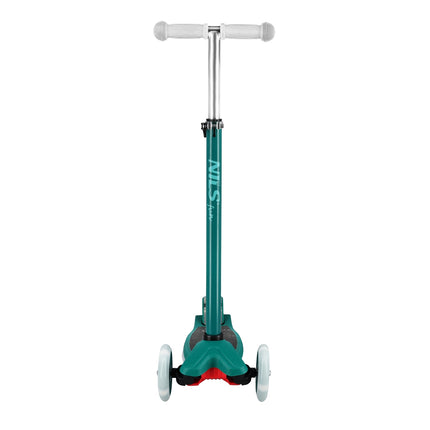 LED Scooter, Green – Adjustable Height, Foldable