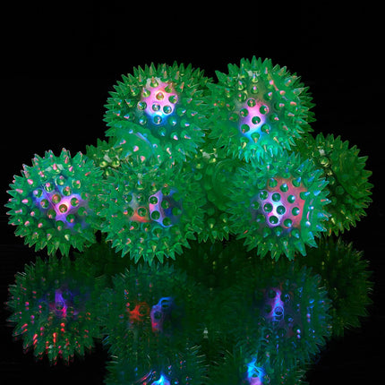 LED Spiky Balls – 12 Pack, Light-Up, Soft Rubber