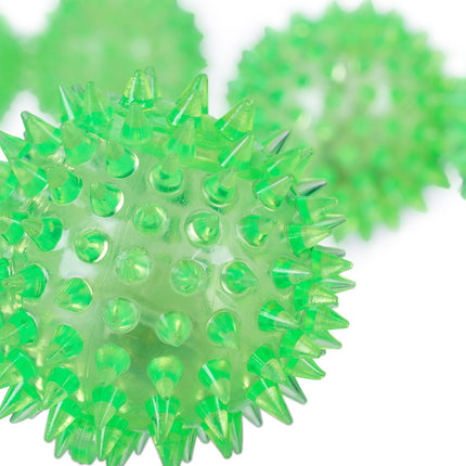LED Spiky Balls – 12 Pack, Light-Up, Soft Rubber