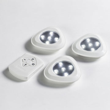 LED Spotlights, Wireless, 3-Pack with Remote