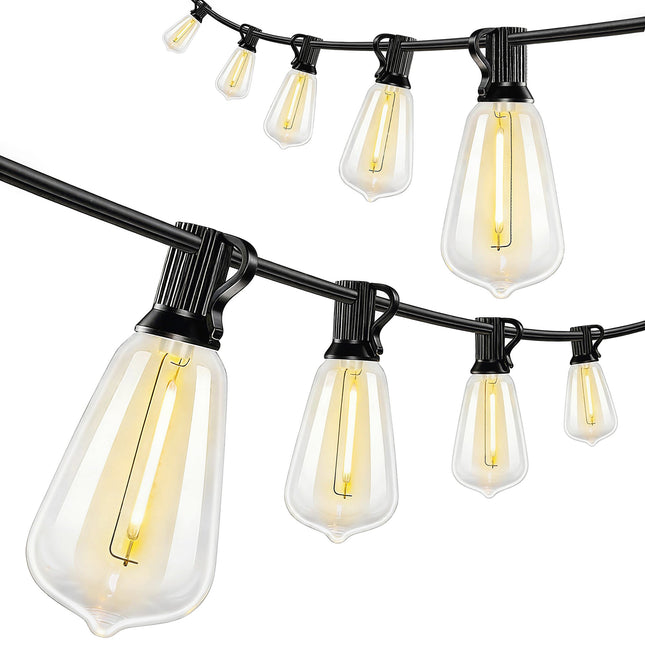 LED String Lights, 18m, 50 Vintage Edison Bulbs, Warm White