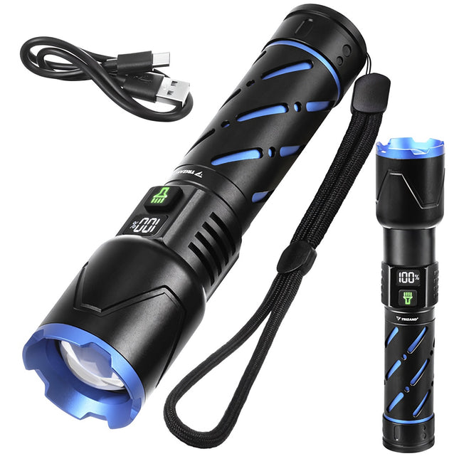 LED Tactical Flashlight 800lm, Rechargeable, Waterproof