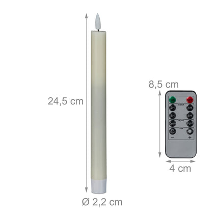 LED Taper Candles, Flameless, Remote & Timer, Set of 6