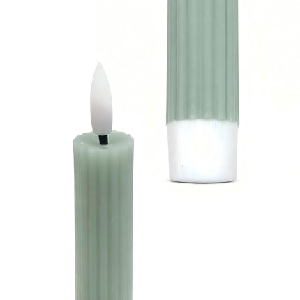 LED Taper Candles, Real Wax, Set of 2, Timer Function