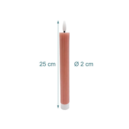 LED Taper Candles, Real Wax, Set of 2, Timer Function