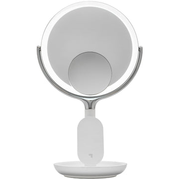 LED Vanity Mirror With Qi Wireless Charger, 8-Inch