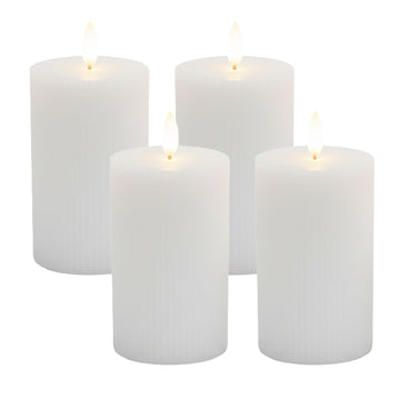LED Wax Candles, Flameless, Flickering Flame, 4-Pack