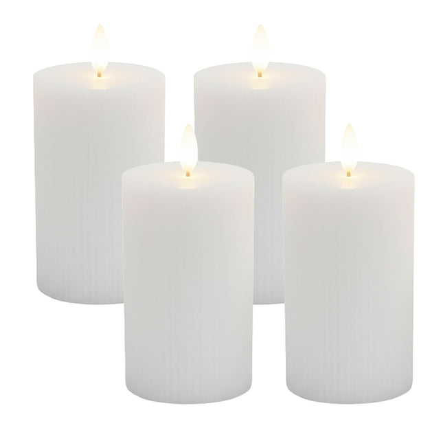 LED Wax Candles, Flameless, Flickering Flame, 4-Pack