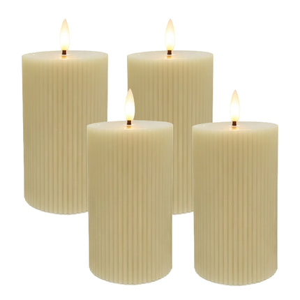 LED Wax Candles, Flameless, Flickering, Set of 4