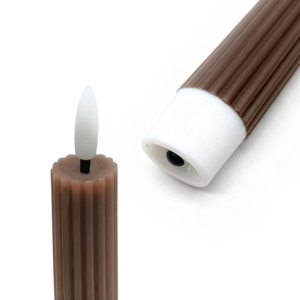 LED Wax Taper Candles, Set of 4, Flameless Timer