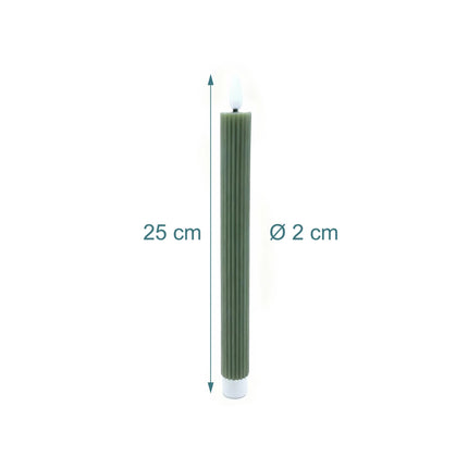 LED Wax Taper Candles, Set of 4, Flameless with Timer