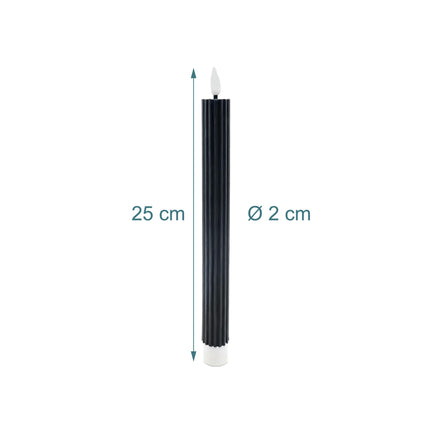 LED Wax Taper Candles, Set of 4, Flameless with Timer
