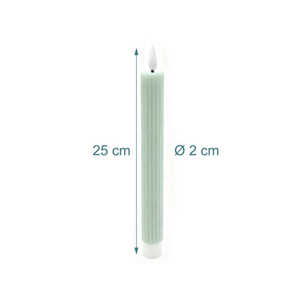 LED Wax Taper Candles, Set of 4, Flameless with Timer