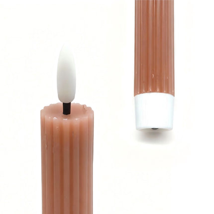 LED Wax Taper Candles, Set of 4, Flickering Flame