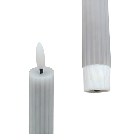 LED Wax Taper Candles, Set of 4, Flickering Flame
