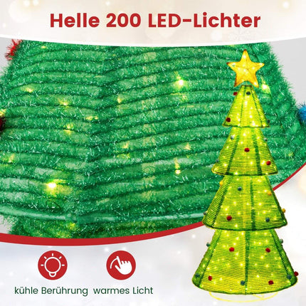 LED artificial Christmas tree 190cm illuminated Christmas tree with 200 LED lights