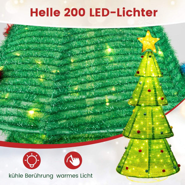 LED artificial Christmas tree 190cm illuminated Christmas tree with 200 LED lights