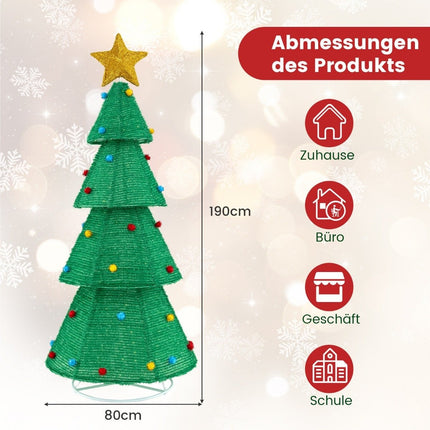 LED artificial Christmas tree 190cm illuminated Christmas tree with 200 LED lights